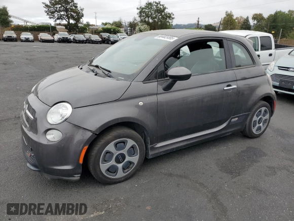 2015 FIAT 500e with VIN 3C3CFFGE6FT638320, listed as a Copart auction lot 66402495 with 74,257 mi miles and Clean title. Bid and sale history available at DreamBid. Image 1.