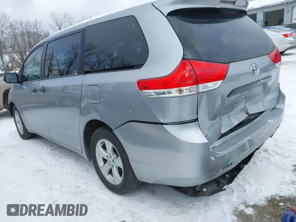 2012 Toyota Sienna with VIN 5TDZK3DC6CS277471, listed as a IAAI auction lot 41326894 with 0 mi miles. Bid and sale history available at carsss.com. Image 3.