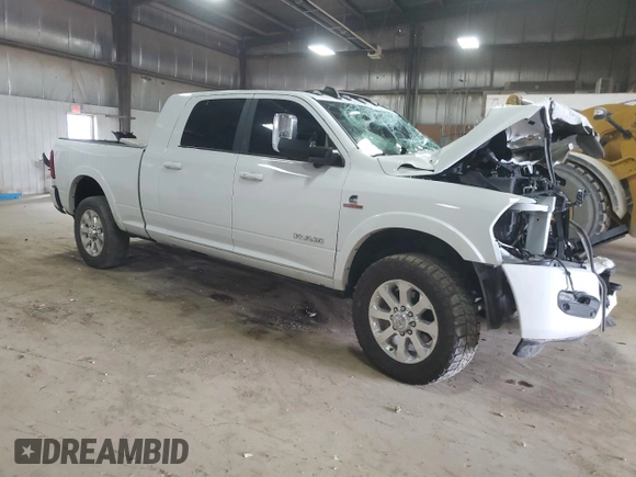 2021 Ram 3500 Laramie with VIN 3C63R3ML4MG619802, listed as a Copart auction lot 59257944 with 0 mi miles and Salvage Title. Bid and sale history available at carsss.com. Image 4.
