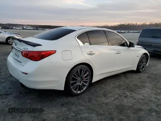 2017 Infiniti Q50 Red Sport 400 with VIN JN1FV7AR4HM870312, listed as a Copart auction lot 44147645 with 118,864 mi miles and Salvage Title. Bid and sale history available at carsss.com. Image 3.
