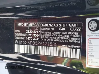 2023 Mercedes-Benz S 500 with VIN W1K6G6DB5PA171535, listed as a IAAI auction lot 41667618 with 17,382 mi miles and . Bid and sale history available at DreamBid. Image 9.