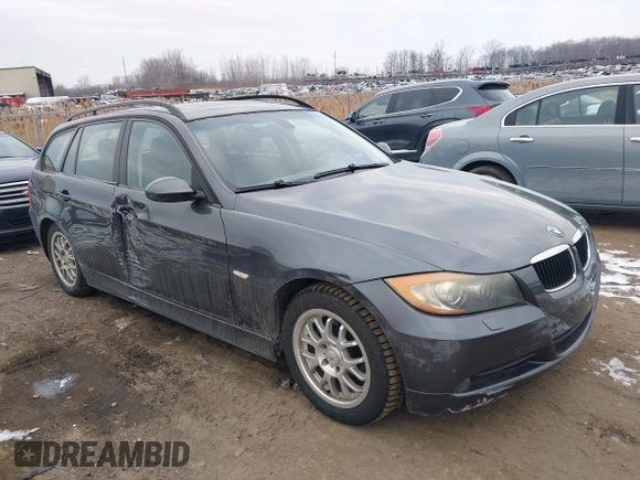 2007 BMW 3 Series 328i with VIN WBAVS13587FX15951, listed as a IAAI auction lot 41530164 with 153,051 mi miles. Bid and sale history available at carsss.com. Image 1.