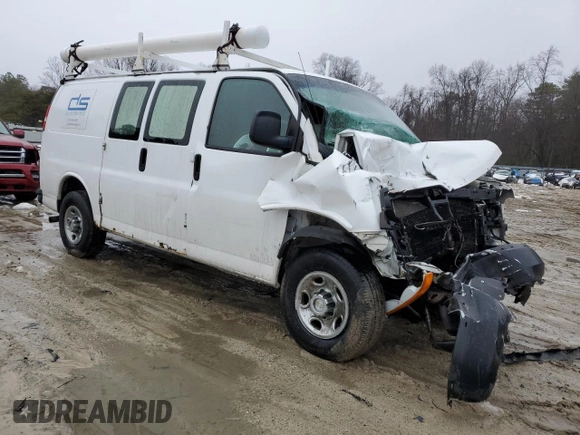 2013 Chevrolet Express Cargo Van with VIN 1GCWGFCA0D1117820, listed as a Copart auction lot 44899265 with Not Provided miles and Salvage Title. Bid and sale history available at carsss.com. Image 4.
