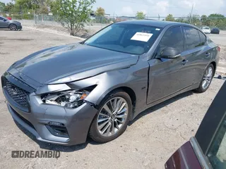 2018 Infiniti Q50 Luxe with VIN JN1EV7AP4JM590048, listed as a IAAI auction lot 41863410 with 55,727 mi miles and . Bid and sale history available at carsss.com. Image 17.