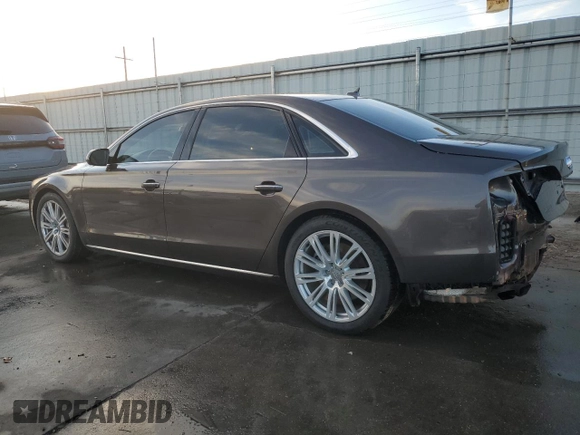 2015 Audi A8 L 4.0T with VIN WAU32AFD9FN032185, listed as a Copart auction lot 82922154 with 44,766 mi miles and Salvage Title. Bid and sale history available at carsss.com. Image 2.