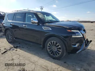 2024 Nissan Armada Platinum with VIN JN8AY2DB2R9853100, listed as a Copart auction lot 87037714 with 15,702 mi miles and Salvage Title. Bid and sale history available at carsss.com. Image 4.