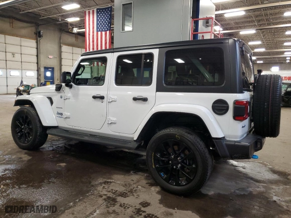 2022 Jeep Wrangler 4xe Unlimited Sahara with VIN 1C4JJXP65NW272312, listed as a Copart auction lot 45154875 with 28,263 mi miles and Salvage Title. Bid and sale history available at carsss.com. Image 2.