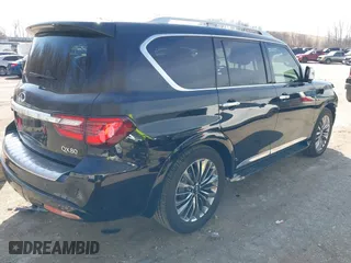 2021 Infiniti QX80 LUXE with VIN JN8AZ2AE0M9273915, listed as a IAAI auction lot 41800571 with 42,653 mi miles. Bid and sale history available at carsss.com. Image 4.