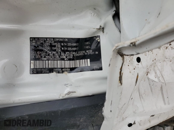 2024 Toyota RAV4 Hybrid LE z VIN JTMMWRFV2RD246027, wystawiony jako Copart lot #52181695 z przebiegiem Nie podano mil oraz Szkoda całkowita • Salvage title. Historia ofert i sprzedaży dostępna na DreamBid. Obrazek 13.