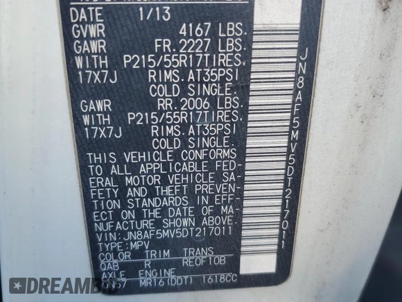 2013 Nissan Juke SL with VIN JN8AF5MV5DT217011, listed as a Copart auction lot 50790015 with 122,265 mi miles and Salvage Title. Bid and sale history available at carsss.com. Image 15.