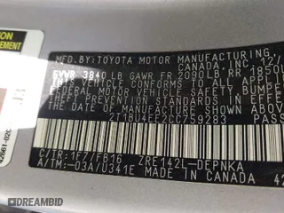 2012 Toyota Corolla L with VIN 2T1BU4EE2CC759283, listed as a IAAI auction lot 41494672 with 229,562 mi miles. Bid and sale history available at carsss.com. Image 9.