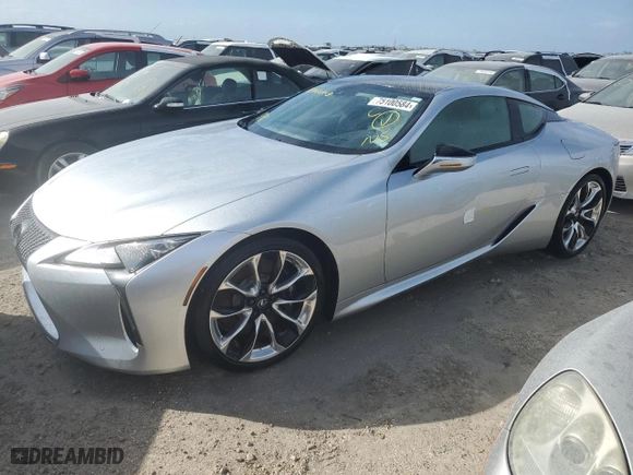 2018 Lexus LC with VIN JTHHP5AY3JA005056, listed as a Copart auction lot 75100584 with 0 mi miles and Non Repairable. Bid and sale history available at carsss.com. Image 1.