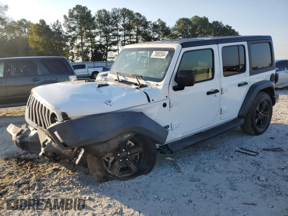 2020 Jeep Wrangler Unlimited Sport Altitude with VIN 1C4HJXDN5LW316624, listed as a Copart auction lot 75892504 with 87,273 mi miles and Salvage title. Bid and sale history available at DreamBid. Image 1.