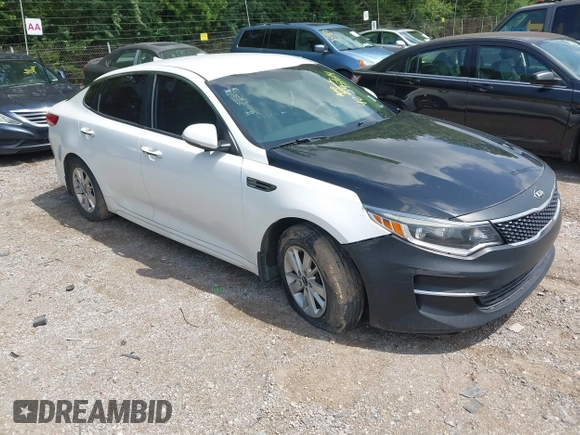 2018 Kia Optima LX with VIN 5XXGT4L36JG210914, listed as a IAAI auction lot 42545614 with 126,286 mi miles and . Bid and sale history available at DreamBid. Image 1.