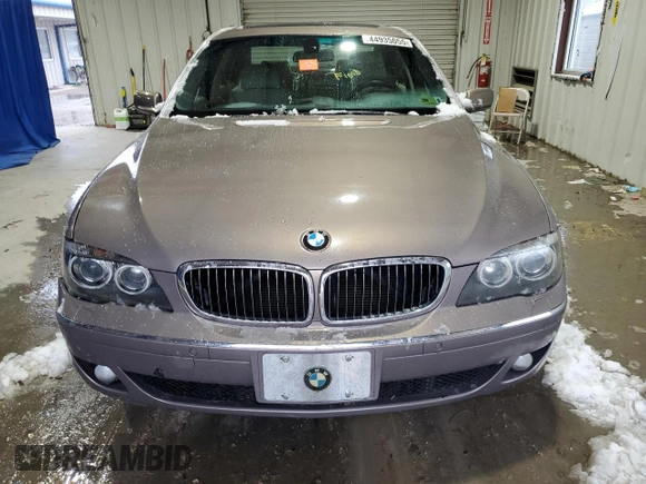 2007 BMW 7 Series 750Li with VIN WBAHN83587DT76391, listed as a Copart auction lot 44935055 with 0 mi miles and Salvage Title. Bid and sale history available at carsss.com. Image 5.