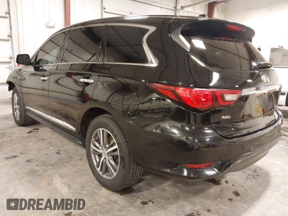 2019 Infiniti QX60 Luxe with VIN 5N1DL0MMXKC565309, listed as a IAAI auction lot 42184987 with 129,985 mi miles and . Bid and sale history available at DreamBid. Image 3.