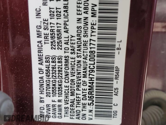 2012 Honda CR-V EX-L with VIN 5J6RM4H79CL008177, listed as a Copart auction lot 51071735 with 145,099 mi miles and Salvage Title. Bid and sale history available at carsss.com. Image 15.