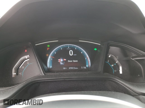 2020 Honda Civic LX with VIN 19XFC2F68LE004429, listed as a Copart auction lot 87172554 with 75,513 mi miles and Salvage Title. Bid and sale history available at DreamBid. Image 9.
