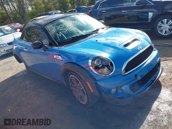 2013 MINI Coupe S with VIN WMWSX3C55DT466604, listed as a IAAI auction lot 42033723 with 109,814 mi miles and . Bid and sale history available at DreamBid. Image 1.