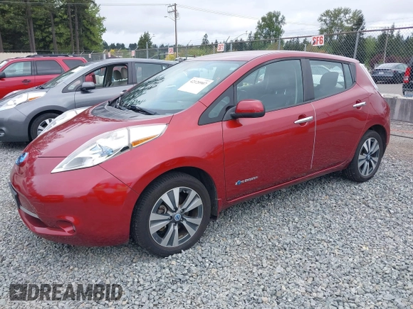 2013 Nissan LEAF SL with VIN 1N4AZ0CPXDC411967, listed as a IAAI auction lot 42120907 with 102,035 mi miles. Bid and sale history available at carsss.com. Image 2.