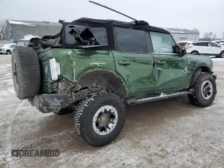 2023 Ford Bronco с VIN 1FMEE5DP7PLB60568, выставлен на аукционе Copart как лот 87751615 с пробегом 25 681 миль миль и На запчасти • Non repairable. История ставок и продаж доступна на DreamBid. Изображение 3.