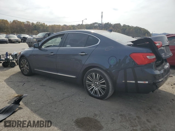 2014 Kia Cadenza Premium with VIN KNALN4D72E5142855, listed as a Copart auction lot 77654804 with 107,216 mi miles and Salvage Title. Bid and sale history available at carsss.com. Image 2.