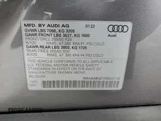 2022 Audi e-tron Premium with VIN WA1AABGE1NB022142, listed as a Copart auction lot 55533575 with 46,599 mi miles and Salvage Title. Bid and sale history available at DreamBid. Image 13.