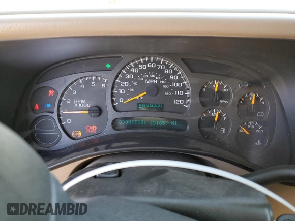 2003 Chevrolet Suburban LT with VIN 3GNEC16T73G246667, listed as a Copart auction lot 50145264 with 251,057 mi miles and Salvage Title. Bid and sale history available at carsss.com. Image 9.