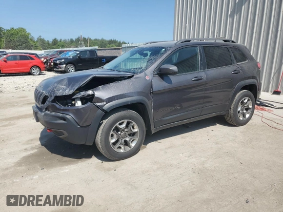 2019 Jeep Cherokee Trailhawk with VIN 1C4PJMBX0KD361639, listed as a Copart auction lot 60549865 with 95,888 mi miles and Salvage title. Bid and sale history available at DreamBid. Image 1.