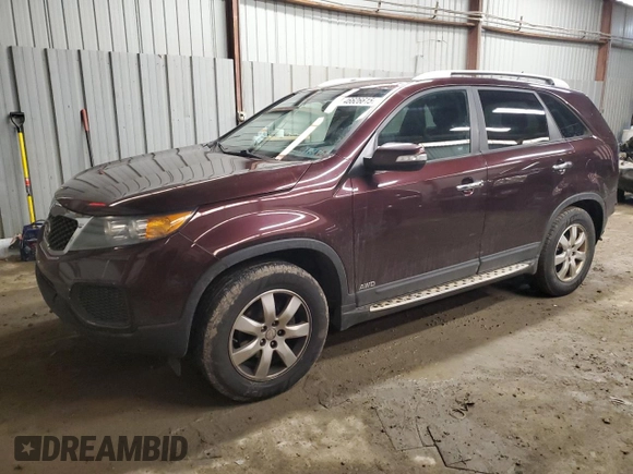 2012 Kia Sorento LX with VIN 5XYKTDA20CG297079, listed as a Copart auction lot 46606615 with 222,377 mi miles and Salvage Title. Bid and sale history available at carsss.com. Image 1.