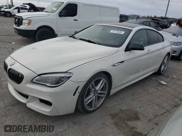2017 BMW 6 Series 650i with VIN WBA6D4C54HD977706, listed as a Copart auction lot 79116554 with 87,039 mi miles and Salvage Title. Bid and sale history available at carsss.com. Image 1.