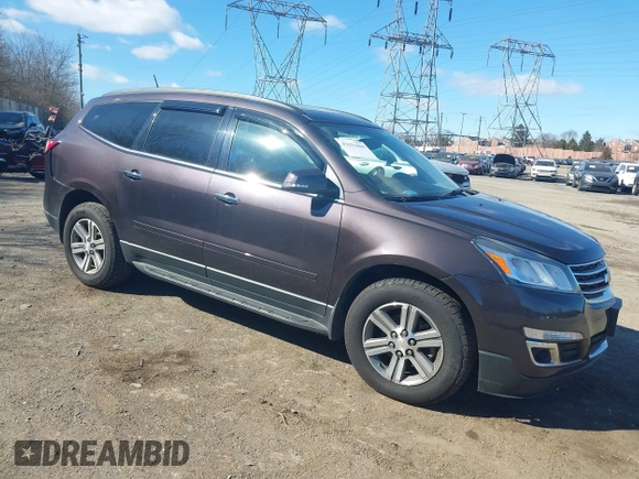 2015 Chevrolet Traverse LT with VIN 1GNKVHKD1FJ167325, listed as a IAAI auction lot 41631600 with 88,247 mi miles and . Bid and sale history available at DreamBid. Image 1.