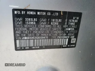 2016 Honda Fit LX with VIN JHMGK5H52GX039470, listed as a Copart auction lot 51594595 with 0 mi miles and Salvage Title. Bid and sale history available at carsss.com. Image 13.
