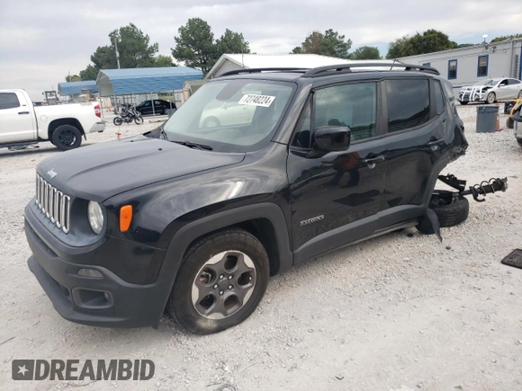 2016 Jeep Renegade Latitude with VIN ZACCJABW2GPC48952, listed as a Copart auction lot 72748224 with 68,722 mi miles and Salvage Title. Bid and sale history available at DreamBid. Image 1.