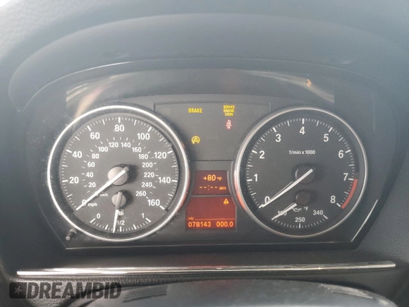 2007 BMW 3 Series 328i with VIN WBAWR33587PX75119, listed as a Copart auction lot 81306904 with 78,143 mi miles and Non repairable. Bid and sale history available at DreamBid. Image 9.