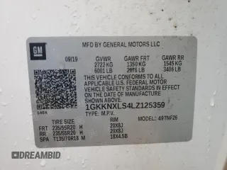 2020 GMC Acadia Denali with VIN 1GKKNXLS4LZ125359, listed as a Copart auction lot 47401225 with 74,478 mi miles and Clean Title. Bid and sale history available at carsss.com. Image 13.