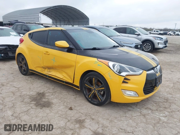 2013 Hyundai Veloster w/Black Int with VIN KMHTC6AD4DU167576, listed as a IAAI auction lot 41491479 with 90,033 mi miles and . Bid and sale history available at DreamBid. Image 1.