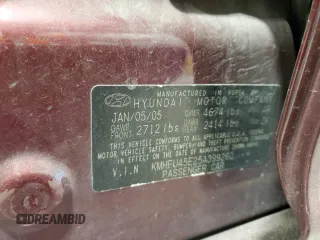 2005 Hyundai XG with VIN KMHFU45E25A399260, listed as a Copart auction lot 89291165 with 102,970 mi miles and Salvage Title. Bid and sale history available at carsss.com. Image 14.