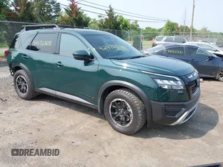 2025 Nissan Pathfinder Rock Creek with VIN 5N1DR3BD6SC239123, listed as a IAAI auction lot 42476803 with 637 mi miles and . Bid and sale history available at DreamBid. Image 1.