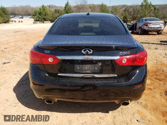 2014 Infiniti Q50 Sport with VIN JN1BV7AP9EM689053, listed as a Copart auction lot 50143775 with 148,971 mi miles and Salvage Title. Bid and sale history available at DreamBid. Image 6.