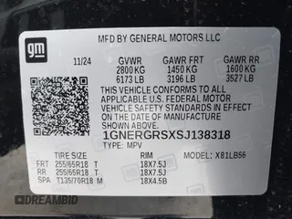 2025 Chevrolet Traverse FWD LT with VIN 1GNERGRSXSJ138318, listed as a IAAI auction lot 42209519 with 8,174 mi miles and . Bid and sale history available at DreamBid. Image 9.