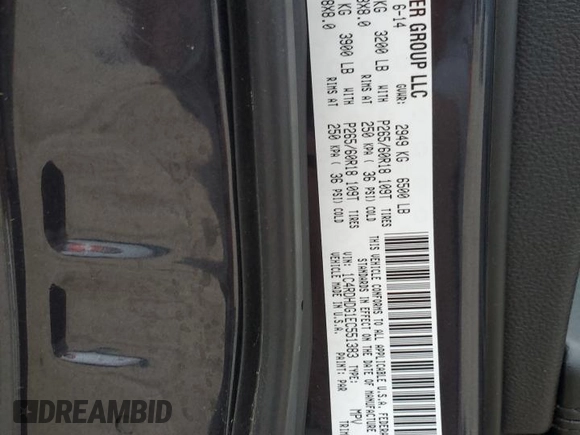 2014 Dodge Durango Limited with VIN 1C4RDHDG1EC551383, listed as a Copart auction lot 51562415 with 166,971 mi miles and Salvage title. Bid and sale history available at DreamBid. Image 15.