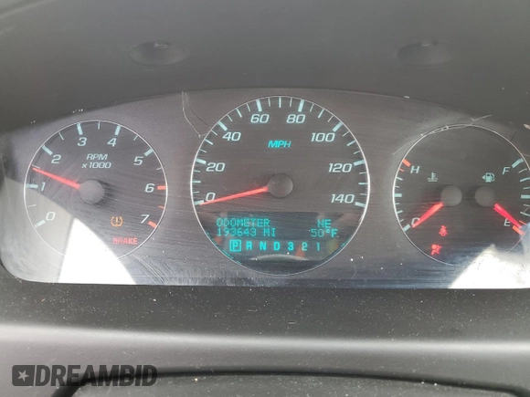 2011 Chevrolet Impala LT Fleet with VIN 2G1WG5EK5B1114850, listed as a Copart auction lot 54451665 with 193,643 mi miles and Non repairable. Bid and sale history available at DreamBid. Image 9.