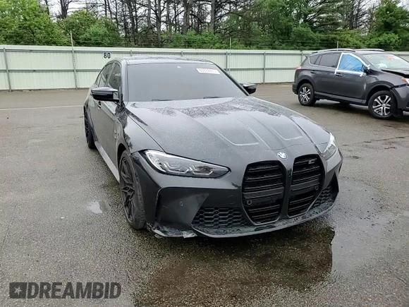 2024 BMW M3 Competition xDrive with VIN WBS43AY0XRFT17144, listed as a Copart auction lot 60822865 with 34,710 mi miles and Salvage title. Bid and sale history available at DreamBid. Image 14.