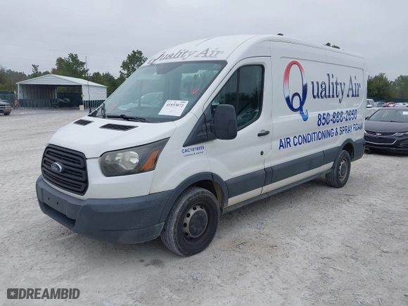 2015 Ford Transit Cargo Van with VIN 1FTNR2CM5FKA90345, listed as a IAAI auction lot 41533072 with 158,309 mi miles. Bid and sale history available at carsss.com. Image 18.