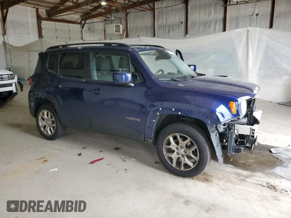 2017 Jeep Renegade Latitude with VIN ZACCJBBB2HPG45310, listed as a Copart auction lot 55949625 with 107,609 mi miles and Salvage title. Bid and sale history available at DreamBid. Image 4.