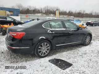 2014 Kia Cadenza Premium with VIN KNALN4D75E5145832, listed as a Copart auction lot 47038625 with 120,013 mi miles and Salvage Title. Bid and sale history available at carsss.com. Image 3.