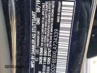 2020 Mercedes-Benz E 350 with VIN WDDZF8EBXLA734339, listed as a Copart auction lot 53854785 with 69,534 mi miles and Salvage Title. Bid and sale history available at DreamBid. Image 12.