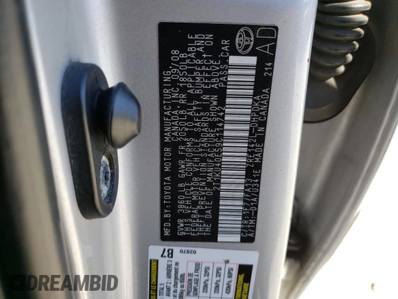 2009 Toyota Matrix with VIN 2T1KU40E59C114742, listed as a Copart auction lot 50185554 with 192,093 mi miles and Clean Title. Bid and sale history available at DreamBid. Image 12.
