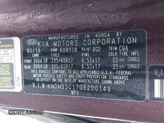 2016 Kia Sedona LX with VIN KNDMB5C17G6200149, listed as a IAAI auction lot 41308309 with 79,457 mi miles and . Bid and sale history available at carsss.com. Image 9.